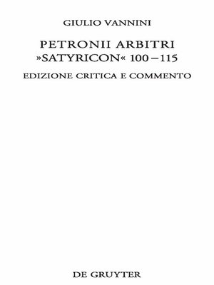 cover image of Petronii Arbitri "Satyricon" 100-115